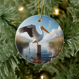 American White Pelican Keepsake Keramisch Ornament