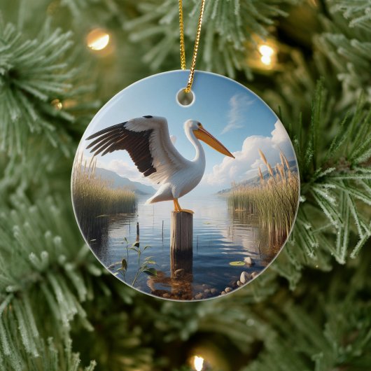 American White Pelican Keepsake Keramisch Ornament