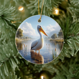 American White Pelican Keepsake Keramisch Ornament