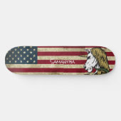 American White Unicorn Personalized Skateboard (Horizontaal)