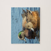 American Widgeon Ducks (Drake en Hen) Legpuzzel (Verticaal)