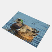 American Widgeon Ducks Pair (Drake en Hen) Deurmat (Schuin)