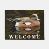 American Wigeon Duck op vijver Welkom Deurmat (Voorkant)