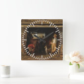 American Wild West Blacksmith en Cowboy Vierkante Klok (Huis)