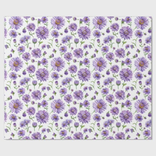 American Wildflower New England Aster Cadeaupapier (Vlak)