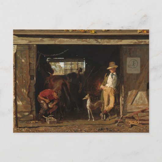 American WildWest Blacksmith en Cowboy Briefkaart (Voorkant)