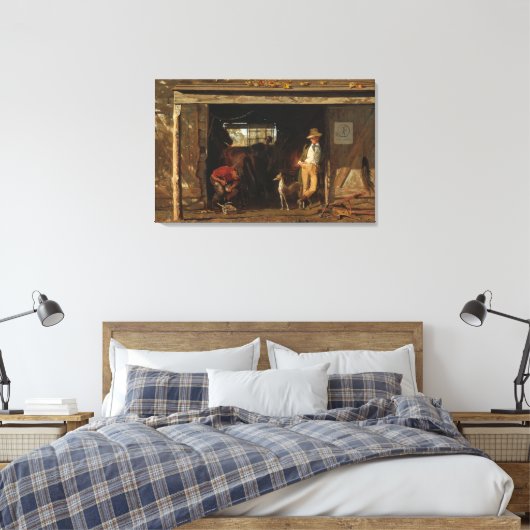 American WildWest Blacksmith en Cowboy Canvas Afdruk (Insitu (Slaapkamer))