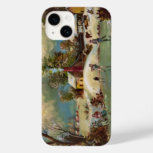 American Winter Life Kerstmis Scene Case-Mate iPhone Case (Achterkant)