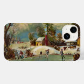 American Winter Life Kerstmis Scene Case-Mate iPhone Case (Achterkant (horizontaal))