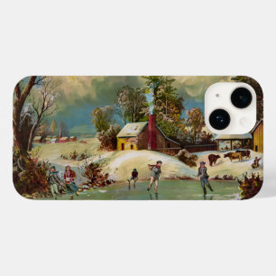 American Winter Life Kerstmis Scene Case-Mate iPhone 14 Hoesje