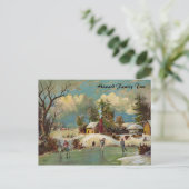 American Winter Life Kerstmis Scene Feestdagenkaart (Staand voorkant)
