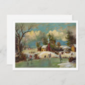 American Winter Life Kerstmis Scene Feestdagenkaart (Voorkant / Achterkant)