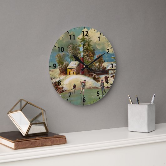 American Winter Life Kerstmis Scene Grote Klok (Kantoor)