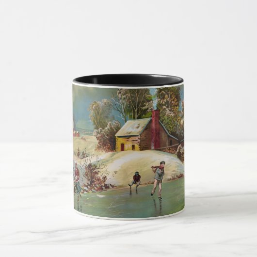 American Winter Life Kerstmis Scene Mok (Midden)