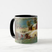 American Winter Life Kerstmis Scene Mok (Voorkant links)