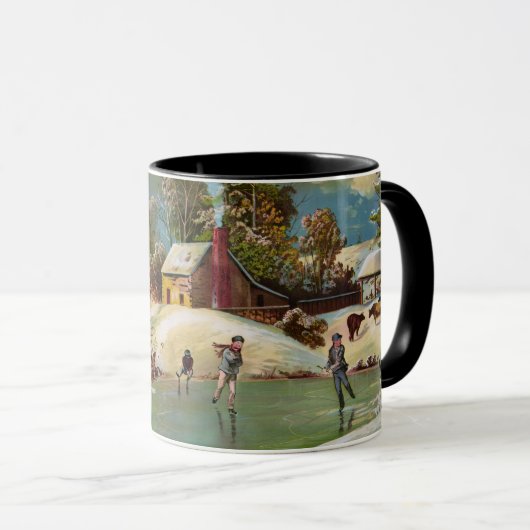 American Winter Life Kerstmis Scene Mok (Voorkant rechts)