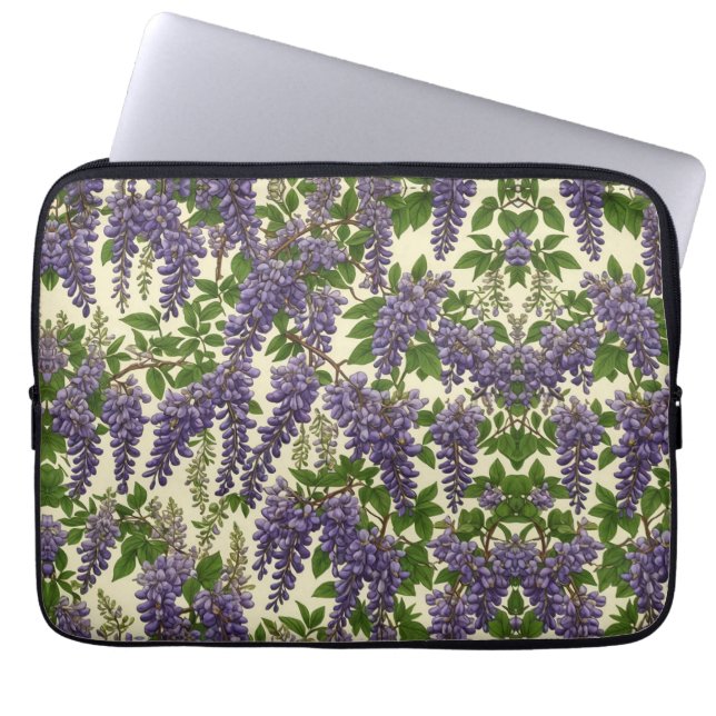 American Wisteria patroon tekening Laptop Sleeve (Voorkant)
