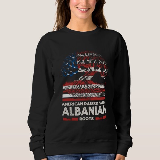 American with Albanian Roots Patriotic Albania Trui (Voorkant)