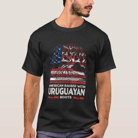 American with Uruguayan Roots Patriotic Uruguay T-shirt (Voorkant)
