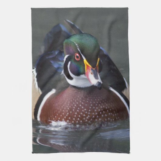 American Wood Duck Kitchen Towel Theedoek (Verticaal)