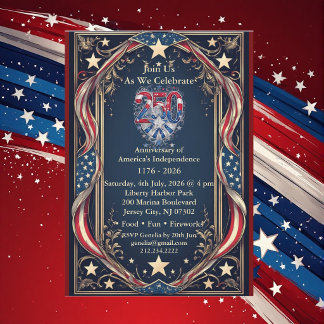 Americana 250 Jubileum Sterren en Strepen Feest Kaart