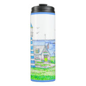 Americana 2 Blauwe Thermische Tumbler Thermosbeker (Voorkant)