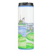 Americana 2 Blauwe Thermische Tumbler Thermosbeker (Achterkant)