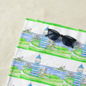 Americana 2 Vuurtoren Strandhanddoek Strandlaken (In situ)