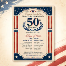 Americana 50e klasreünie Rood Wit & Blauw