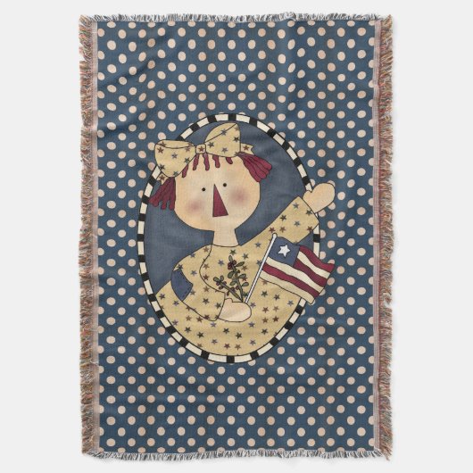 Americana Annie Throw Blanket Deken (Voorkant Verticaal)