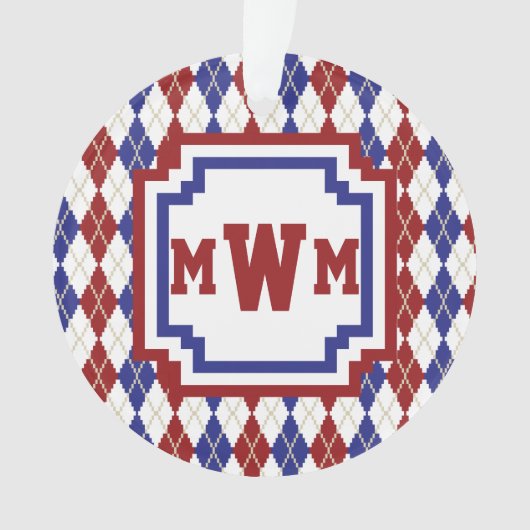 Americana Argyle Acryl Ornament (voorkant)