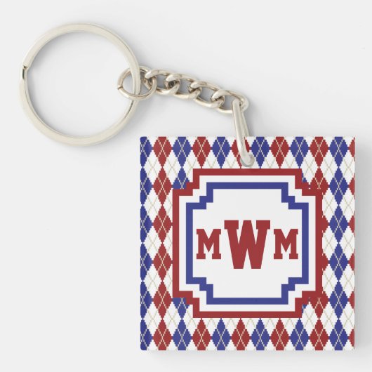 Americana Argyle Acrylen Sleutelhanger (Voorkant)