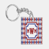 Americana Argyle Acrylische Sleutelhanger (Voorkant Links)