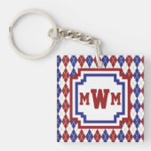 Americana Argyle Acrylische Sleutelhanger (Voorkant)
