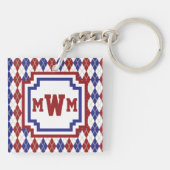 Americana Argyle Acrylische Sleutelhanger (Achterkant)