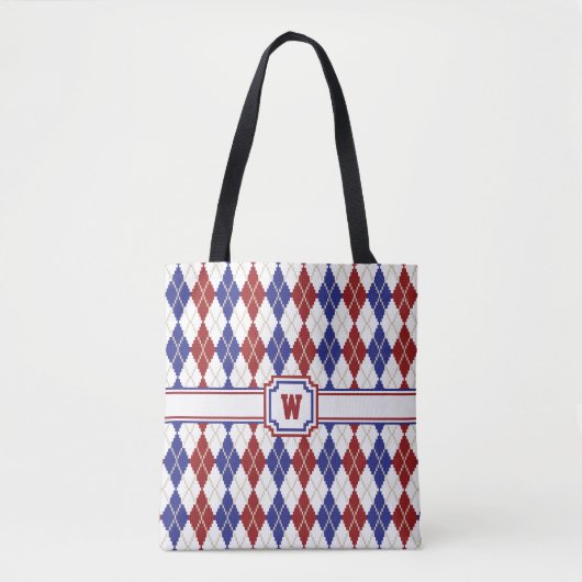 Americana Argyle All-Over-Print Bag Tote Bag (Voorkant)