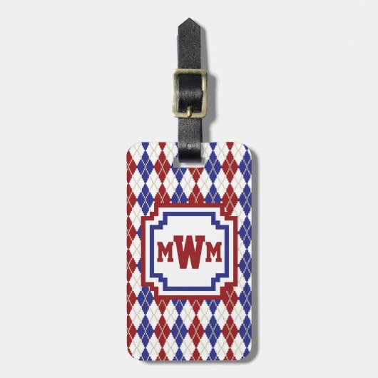 Americana Argyle-Bagagelabel Bagagelabel (Voorkant verticaal)