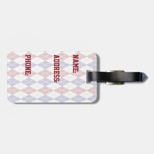 Americana Argyle-Bagagelabel Bagagelabel (Achterkant horizontaal)
