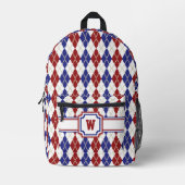 Americana Argyle Bedrukte Rugzak (Voorkant)