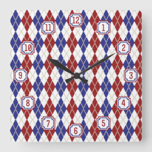 Americana Argyle Clock Vierkante Klok