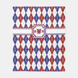 Americana Argyle Fleece Blanket Deken