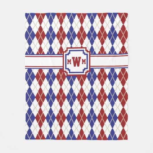 Americana Argyle Fleece Blanket Deken (Voorkant)