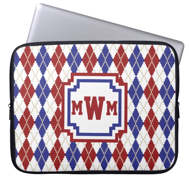 Americana Argyle Laptophoes Laptop Sleeve (Voorkant)