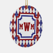 Americana Argyle-Ornament Keramisch Ornament (Rechts)