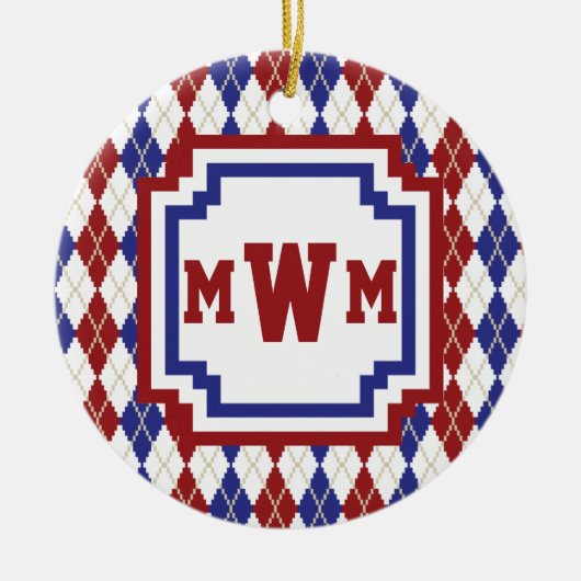 Americana Argyle-Ornament Keramisch Ornament (Voorkant)