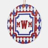 Americana Argyle-Ornament Keramisch Ornament (Links)