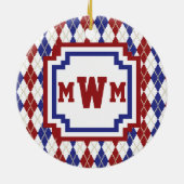 Americana Argyle-Ornament Keramisch Ornament (Achterkant)