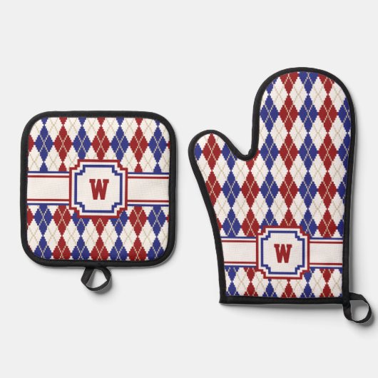 Americana Argyle Ovenwant & Pannenlap Set (Voorkant)