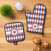 Americana Argyle Ovenwant & Pannenlap Set (Top down)