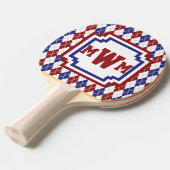 Americana Argyle Ping Pong Paddle Tafeltennisbatje (Voorkant Gekanteld)